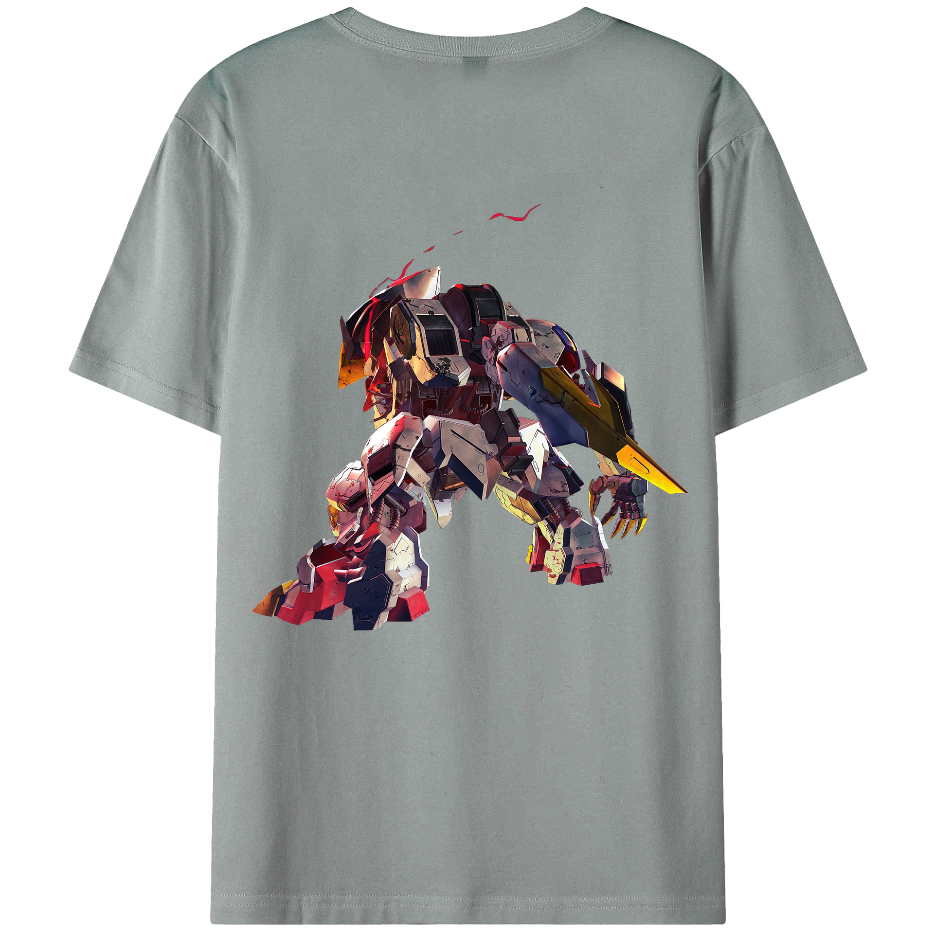 （画像用） 機動戦士ガンダム Mobile Suit Gundam 綿100％ メンズ半袖Tシャツ（バックプリント） 通気性